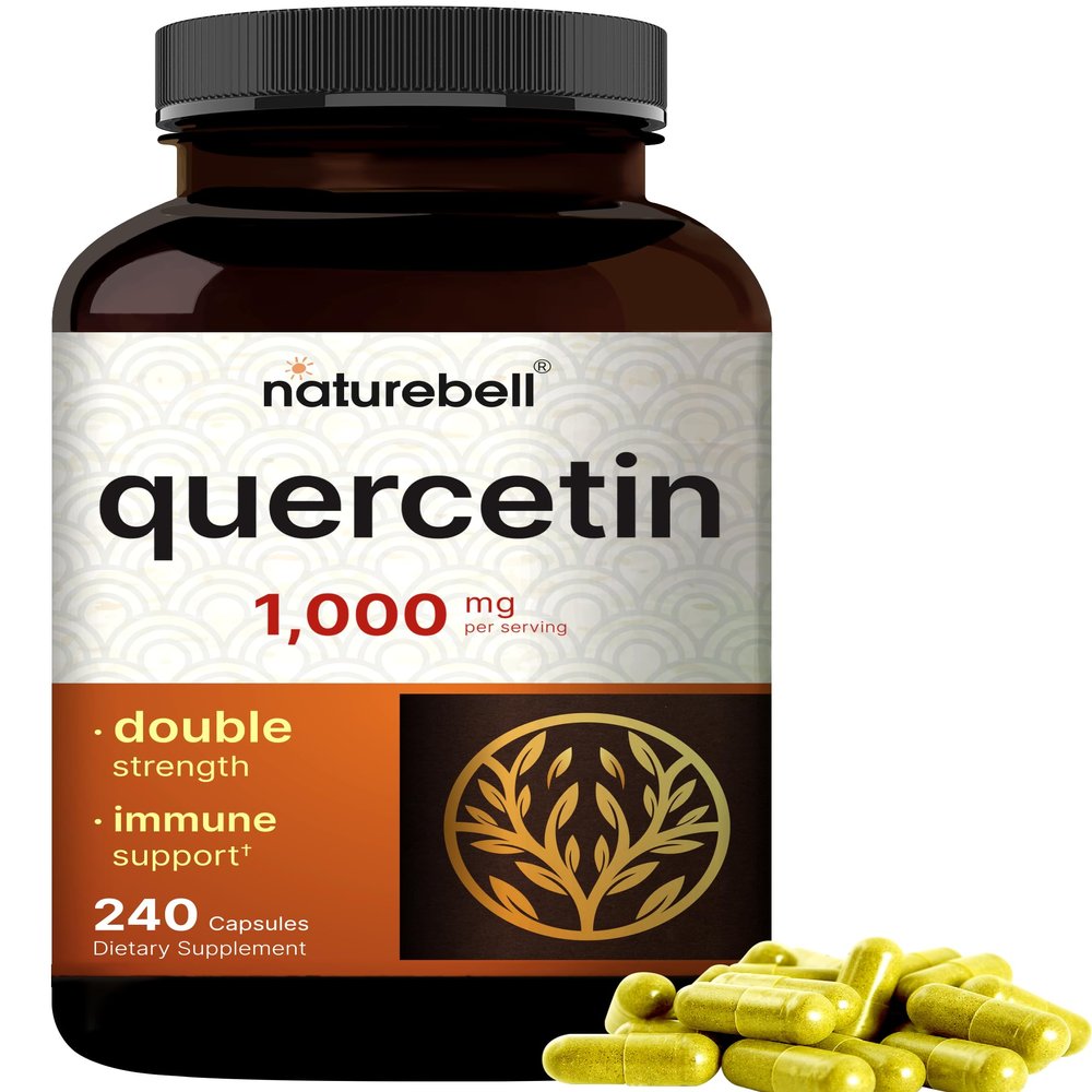 NatureBell Quercetin 1,000mg - 240 Capsules - Ultra Strength Supplement for Healthy Immune Support* - Quercetin Dihydrate from Sophora Japonica - Bioavailable Form