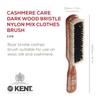 Kent CP6 Clothes Brush. 100% Natural Black & White Boar Bristle Lint Remover Especially for Cashmere, Wool and Silk for Keeping Delicate Fabrics Free from Fibres, Fluff and Pet Hair. Made in England view 2