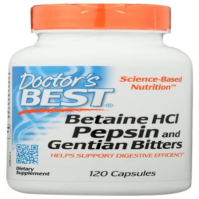 Doctor's Best, Betaine HCL Pepsin & Gentian Bitters