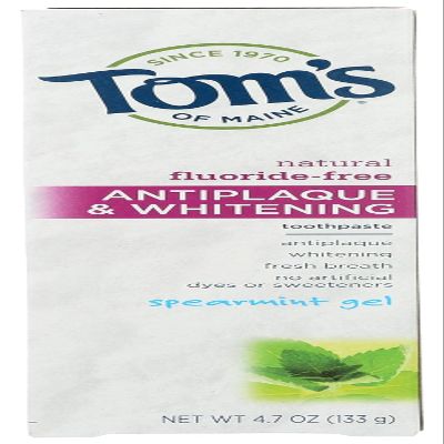 Fluoride-Free Antiplaque & Whitening Spearmint Natural Toothpaste (Pack of 4)