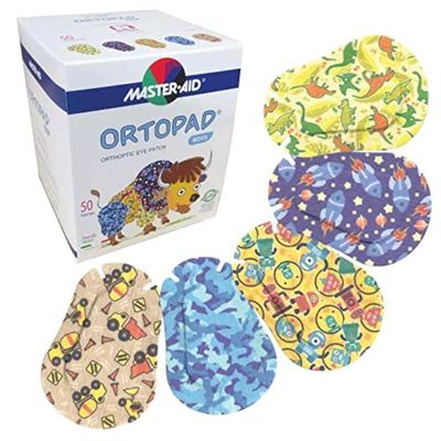 Ortopad Bamboo Boys Eye Patches, 50/Box (Medium Size, 2-4 yrs) Blue Camo Pack