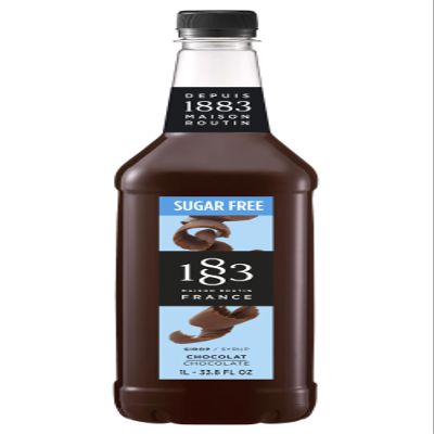 1883 Coffee Syrup, Sugar Free Chocolate Syrup for Drinks, Made in France, 1 Liter Plastic Bottle