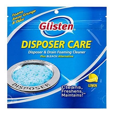 Glisten DP06N-PB Disposer Care Foaming Garbage Disposer Cleaner- Eight Pack (8 Uses)-Powerful Disposal Cleanser for Complete Cleaning of Entire Disposer - Lemon Scented 9.8 oz