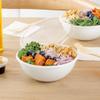 18 Ounce Plastic Salad Bowls, 200 Recyclable White Plastic Bowls - Disposable, Large, White Plastic To Go Bowls, Lids Sold Separately, For Pastas, Salads, And More - Restaurantware view 3