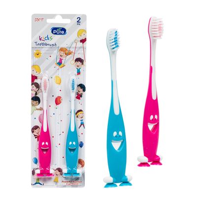 12 Smiley Happy Toothbrush Suction Cup Stand Soft Bristles Kid Toddler Oral Care