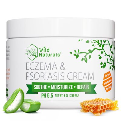 Wild Naturals Eczema & Psoriasis Cream for Dry, Itchy Skin  Eczema Relief for Adults & Kids  Moisturizing Psoriasis Cream with Manuka Honey - Hydrating Honey Lotion for Hands and Face