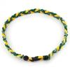 MapofBeauty 18" Fashion Three Braided Rope Sport Style Tornado Necklace (Green/Yellow) view 1