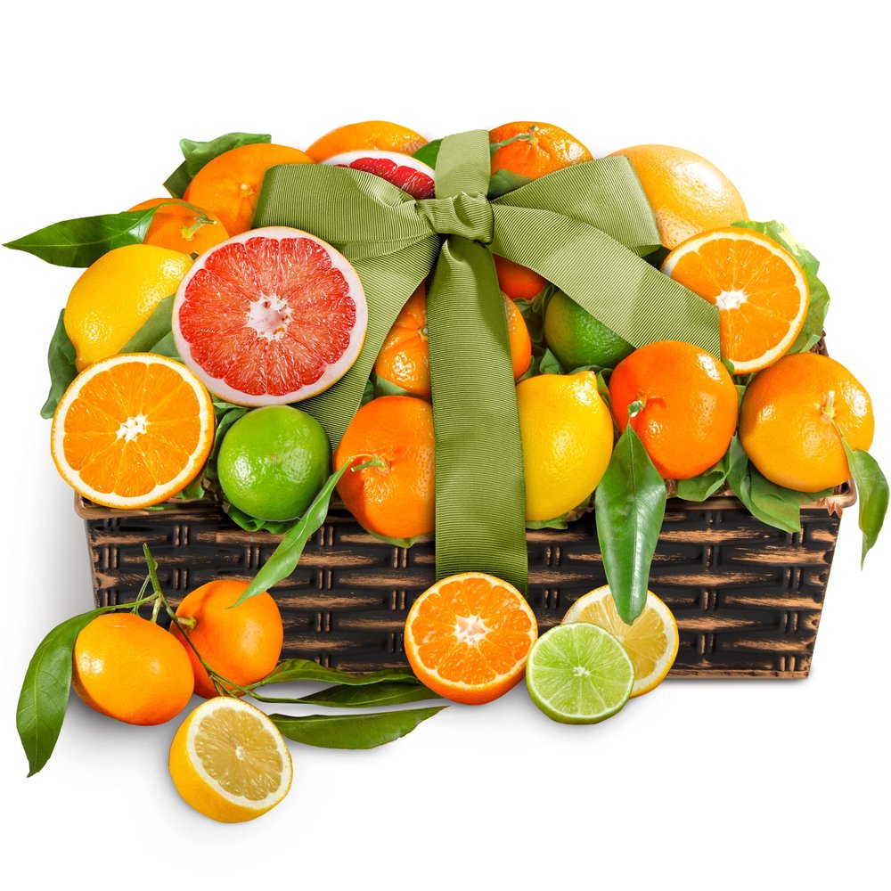 A Gift Inside Sweet Sunshine Citrus Basket for Lunar New Year, Thank You, Birthday, Get Well