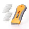 EHDIS Car Sticker Remover Glass Cooktop Razor Scraper with 10pcs Replace Blades for Label,Glue,Paint,Adhesive Remover,Oven Door, Stove Cleaning-Yellow view 1