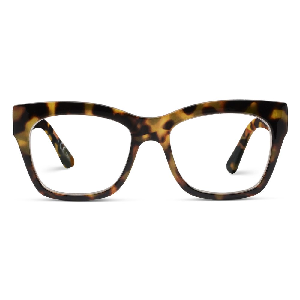 Peepers by PeeperSpecs Oprah's Favorite Women's Shine On Square Blue Light Blocking Reading Glasses - Tortoise +2.50
