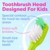 Trueocity Kids Toothbrush 4 Pack - Soft Contoured Bristles - Child Sized Brush Heads (3-10 Year Old) - Suction Cup for Fun & Easy Storage - Girl & Boy Set (Blue & Orange) view 3