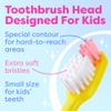 Kids Toothbrush 4 Pack - Soft Contoured Bristles - Child Sized Brush Heads (3-10 Year Old) - Suction Cup for Fun & Easy Storage - Girl & Boy Set (Green & Pink) view 3