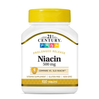 21st Century Niacin 500 mg Prolonged Release Tablets, 100 Count (27474)