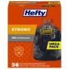 Hefty Strong 30 Gallon Trash Bags, Large Trash Bags 30 Gallon Size, Durable Drawstring Enclosure, Resists Punctures, Leaks, and Tears, Black, Unscented, 56 Bags view 1
