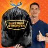 Hefty Strong 30 Gallon Trash Bags, Large Trash Bags 30 Gallon Size, Durable Drawstring Enclosure, Resists Punctures, Leaks, and Tears, Black, Unscented, 56 Bags view 3
