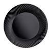 Party Essentials Disposable Plastic Tableware with Swirled Designed Rims, Black, 10" Dinner Plates, 40-Count view 1