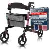 Vive Mobility Rollator Walker - Folding 4 Wheel Medical Rolling Walker with Seat & Bag - Mobility Aid for Adult, Senior, Elderly & Handicap (Pearl Pink, Gray Bag) view 1