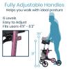 Vive Mobility Rollator Walker - Folding 4 Wheel Medical Rolling Walker with Seat & Bag - Mobility Aid for Adult, Senior, Elderly & Handicap (Pearl Pink, Gray Bag) view 4