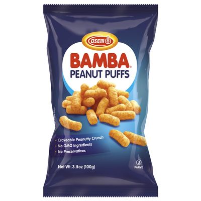 Bamba Peanut Butter Snacks All Natural Peanut Butter Corn Puff Snack (Pack of 12 3.5oz Bags)