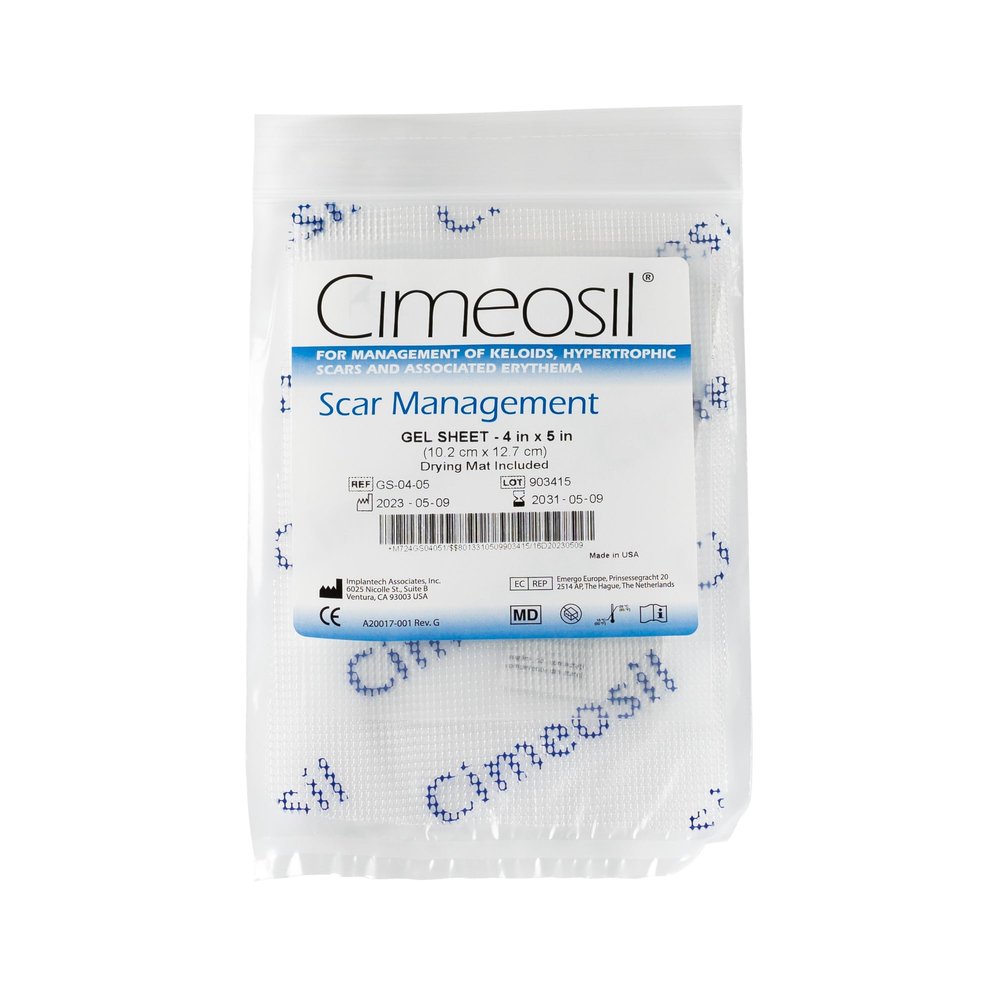 Cimeosil Gel Sheet, 4 x 5 inch - Scar Treatment For Keloid and Hypertrophic Scars by Cimeosil