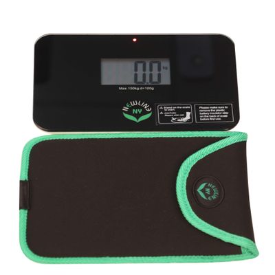 NewlineNY Step-on Super Mini Smallest Travel Bathroom Scale with Protection Sleeve: SBB0638SM-BK+S001MG