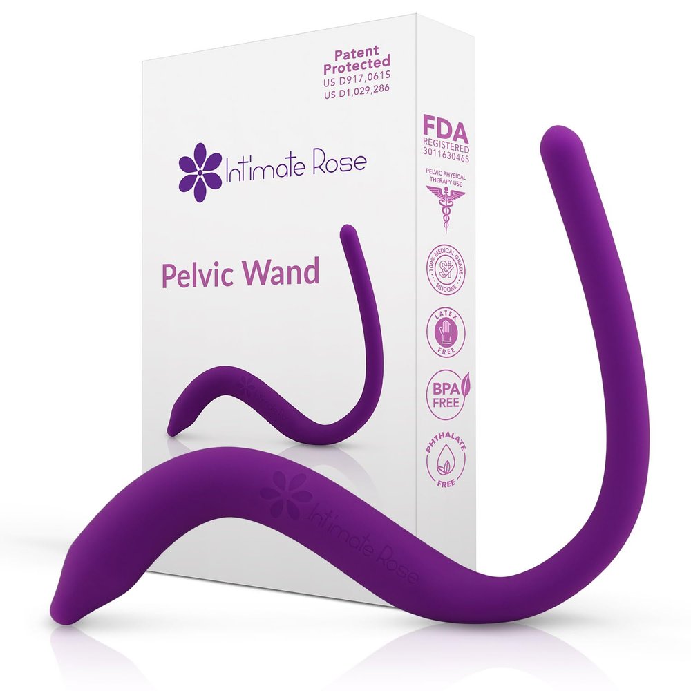 Intimate Rose Pelvic Wand, Pelvic Floor Muscle Trigger Point Massager, Perineal Massage Tool for Pelvic Physical Therapy & Pain Relief, BPA-Free, Latex-Free, Standard (Non-Vibration)