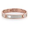 American Medical ID  Lynx Shine Medical ID Alert Bracelet  Rose Gold Tone Over Stainless Steel, for 6-7" wrist, 3 Lines Personalized Engraving Included view 1