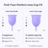 Lena Menstrual Cup Original  Reusable Silicone Period Cup for Regular Flow, 12-Hour Leak-Free Protection, Soft & Comfortable, Beginner-Friendly Design - Small, Gray view 4