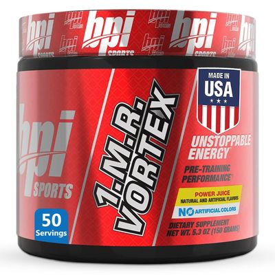 BPI Sports 1.M.R Vortex Pre Workout Powder  High Stim Preworkout for Men & Women with Glycerol, Caffeine, Niacin, and Herbal Extracts  Energy, Focus & Endurance  Power Juice  50 Servings
