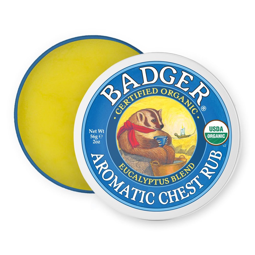 Badger Aromatic Chest Rub, Eucalyptus & Mint, 2 oz