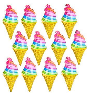 Love to Learn Inflatable Ice Cream Cones, Ice Cream Blow-ups, Party Decoration, Party Favor, 12