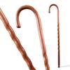 Brazos Handcrafted Wood Walking Cane, Twisted Oak, Crook Style Handle, for Men & Women, Made in the USA, Red, 37" view 1