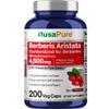 NusaPure Berberine HCI 20:1 Extract, 225 mg Equivalent to 4,500mg - 200 Veggie Caps - (Vegetarian, Non-GMO, Vegan) view 1