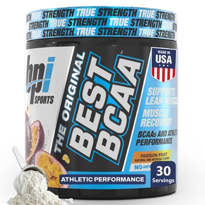 BPI Sports Best BCAA Powder - Muscle Recovery Support - Branched Chain Amino Acids | Building Blocks of Protein and Muscle - Post Workout Recovery  Hydration - Passion Fruit, 30 Servings