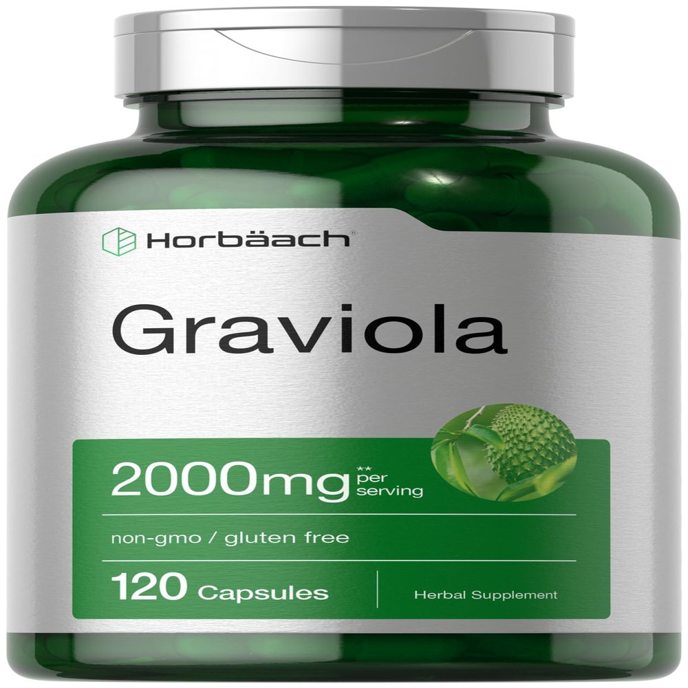 Horbach Graviola Capsules | 2000 mg | 120 Count | Non-GMO, Gluten Free | Soursop (Annona Muricata)