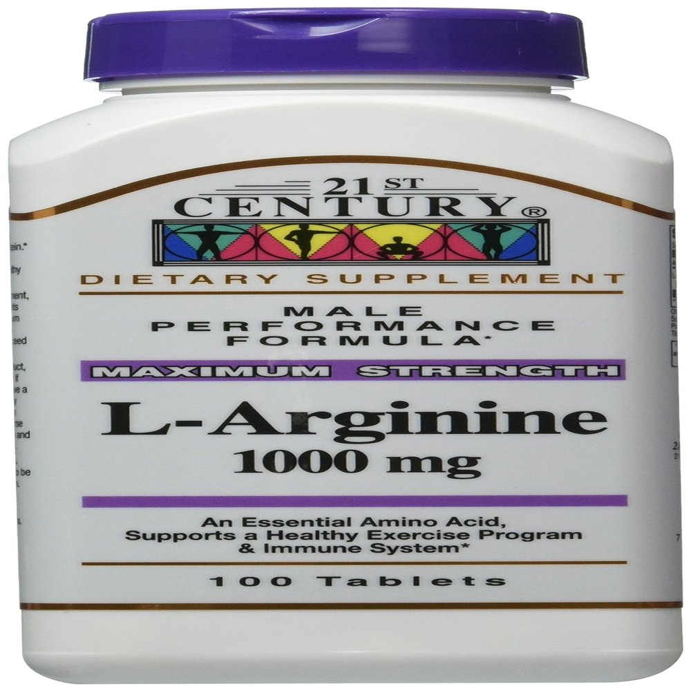 21st Century L-Arginine 1000 Mg Tablets, 100-Count (Pack of 3)