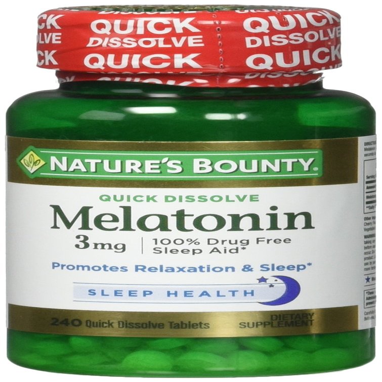 Natures Bounty Melatonin 3 Mg Quick Dissolve Tablets, 240 Ea (Pack of 3)
