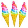 Inflatable Ice Cream Cones, Set of 3 Blow-up Rainbow Swirl Treats, 36" view 1