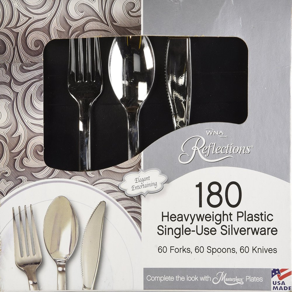 Reflections Heavyweight "Looks Like Silver" Disposable Flatware (180 pcs)