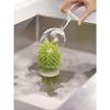 Joseph Joseph Brush-Up Glass Brush with Suction Cup Upright Stays in Sink Bristle Scrub Kitchen Bottle Cleaning Washing, Green view 4