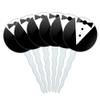 Set of 6 Cupcake Picks Toppers Decoration Celebration Wedding Marriage - Tuxedo Wedding Bachelor Shower view 1