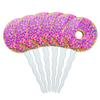 Set of 6 Cupcake Picks Toppers Decoration Food Drink Bacon Coffee - Pink Donut Sprinkles view 1