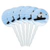 Set of 6 Cupcake Picks Toppers Decoration Sports and Hobbies - Snowboarder Jumping Snowboarding view 1
