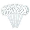 Set of 6 Cupcake Picks Toppers Decoration Sports and Hobbies - Volleyball view 1