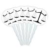 Set of 6 Cupcake Picks Toppers Decoration Symbols - Balanced Scales of Justice Symbol Legal Lawyer B&W view 1