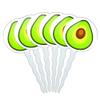 Set of 6 Cupcake Picks Toppers Decoration Food Drink Bacon Coffee - Avocado view 1