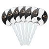 Set of 6 Cupcake Picks Toppers Decoration Dog Puppy - Boston Terrier Face view 1