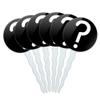 Set of 6 Cupcake Picks Toppers Decoration Symbols - Mystery Question Mark view 1