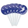 Set of 6 Cupcake Picks Toppers Decoration Sports and Hobbies - Lacrosse Sport view 1