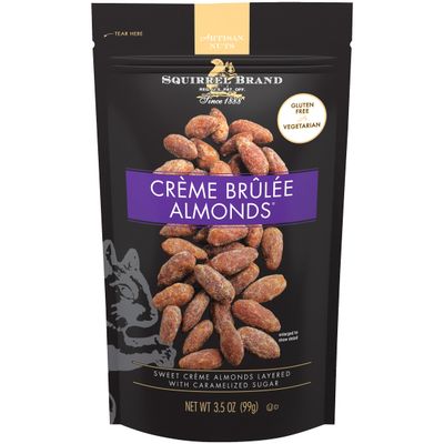 SQUIRREL BRAND Crme Brulee Almonds, 3.5 OZ Resealable Bag